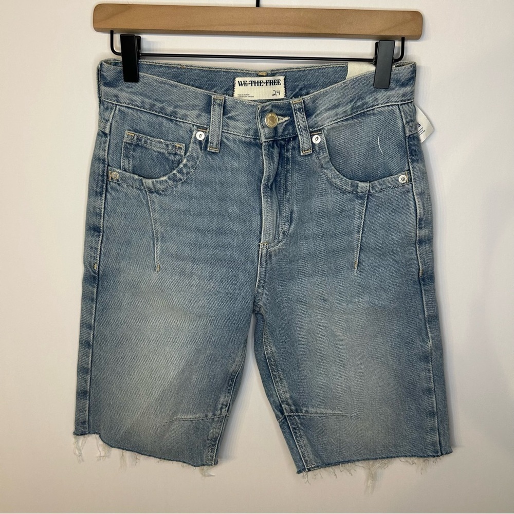 *NWT* Free People We The Free Ghost Town Long Shorts, Size 24, Denim Jeans - Picture 5 of 12